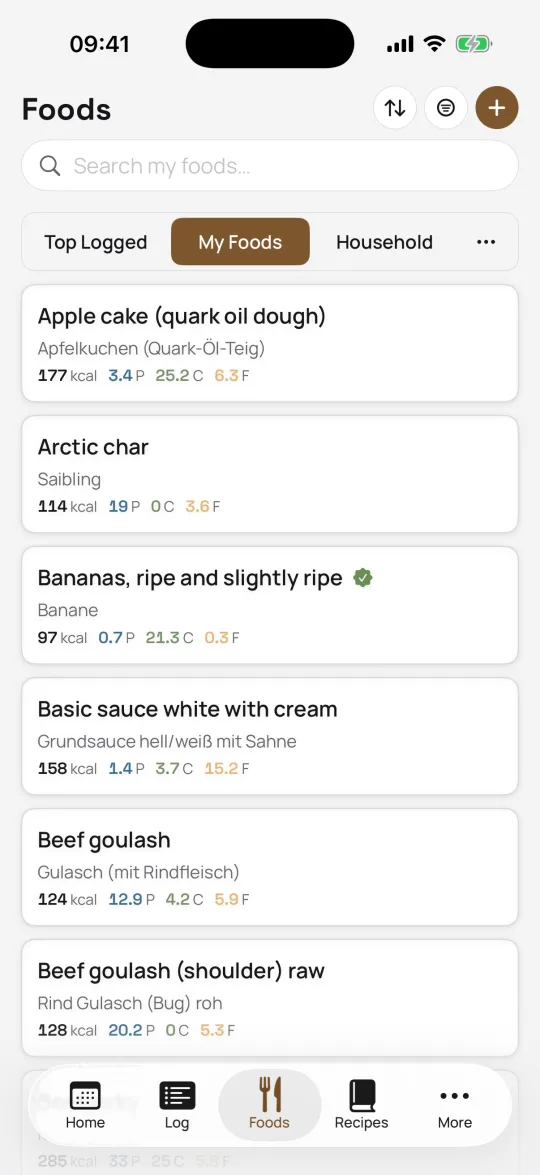 Sitos iPhone app — the curated food database
